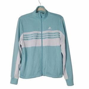 Adidas Y2K 2006 Three Stripe Zip Up Lightweight Mesh Athletic Jacket Blue Size M